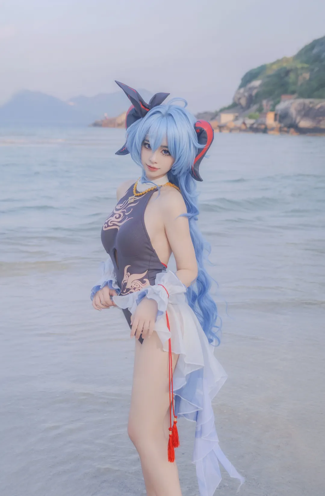 原神, 甘雨cos, 原神cosplay, 甘雨泳装, 海滨cos - 第6张