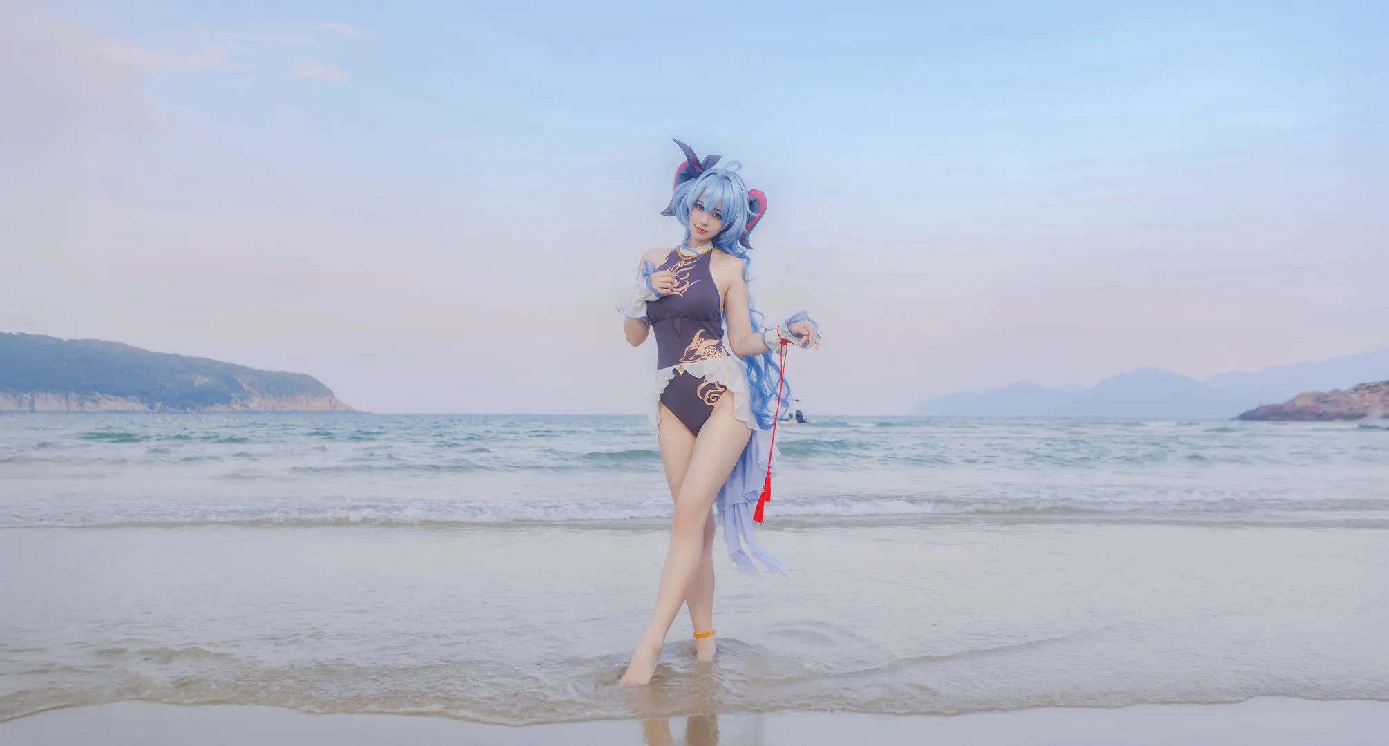 原神, 甘雨cos, 原神cosplay, 甘雨泳装, 海滨cos - 第7张