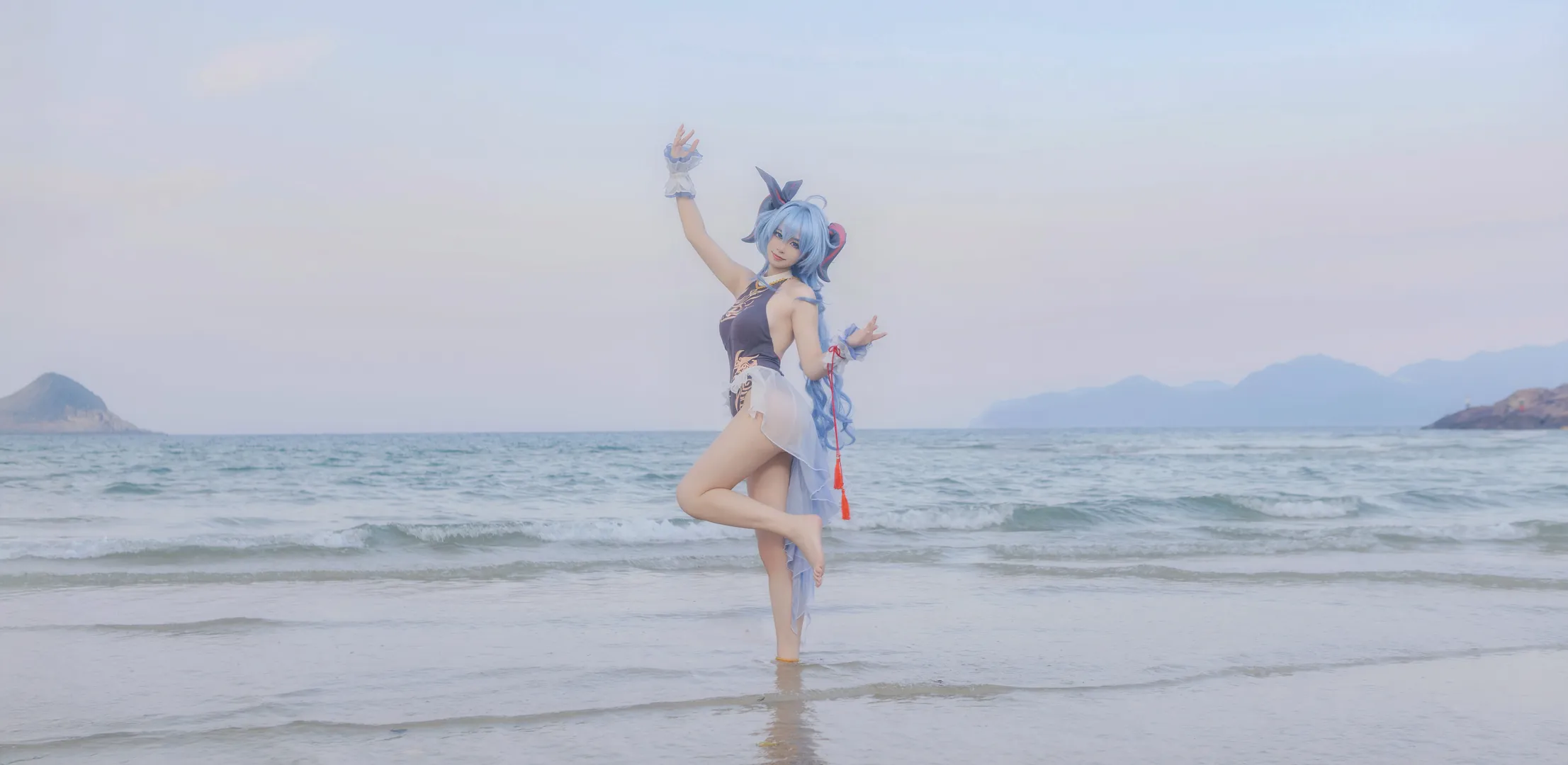 原神, 甘雨cos, 原神cosplay, 甘雨泳装, 海滨cos - 第8张