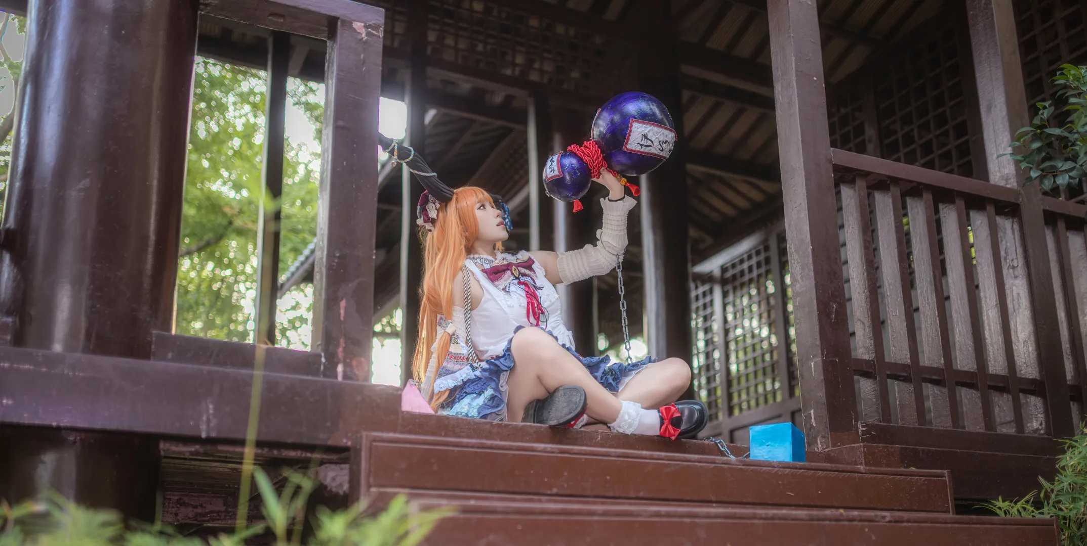 東方Project, 二次元キャラクター, 伊吹萃香コスプレ, コスプレ撮影, ロケーション撮影 - 2枚目