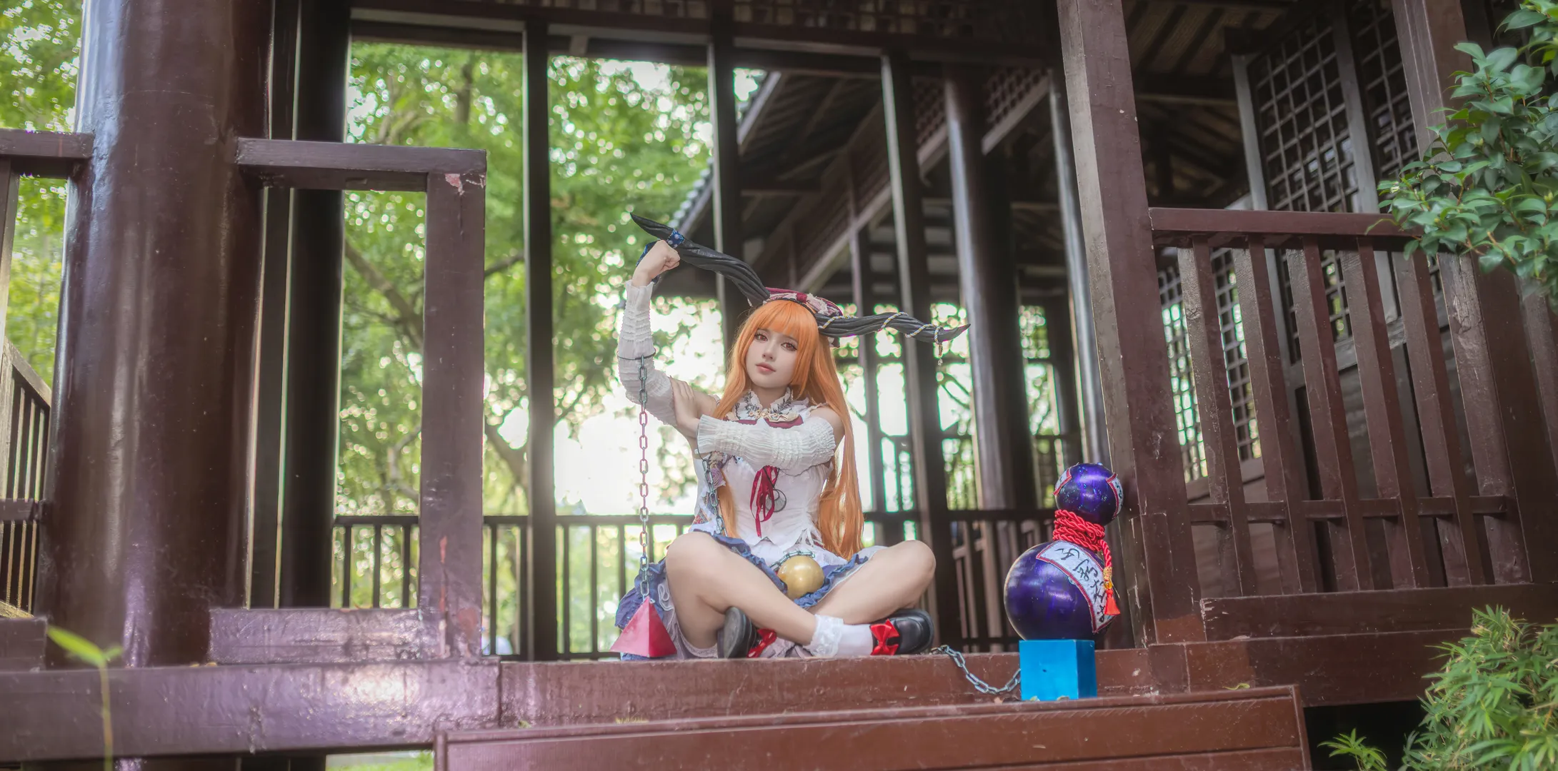 東方Project, 二次元キャラクター, 伊吹萃香コスプレ, コスプレ撮影, ロケーション撮影 - 3枚目