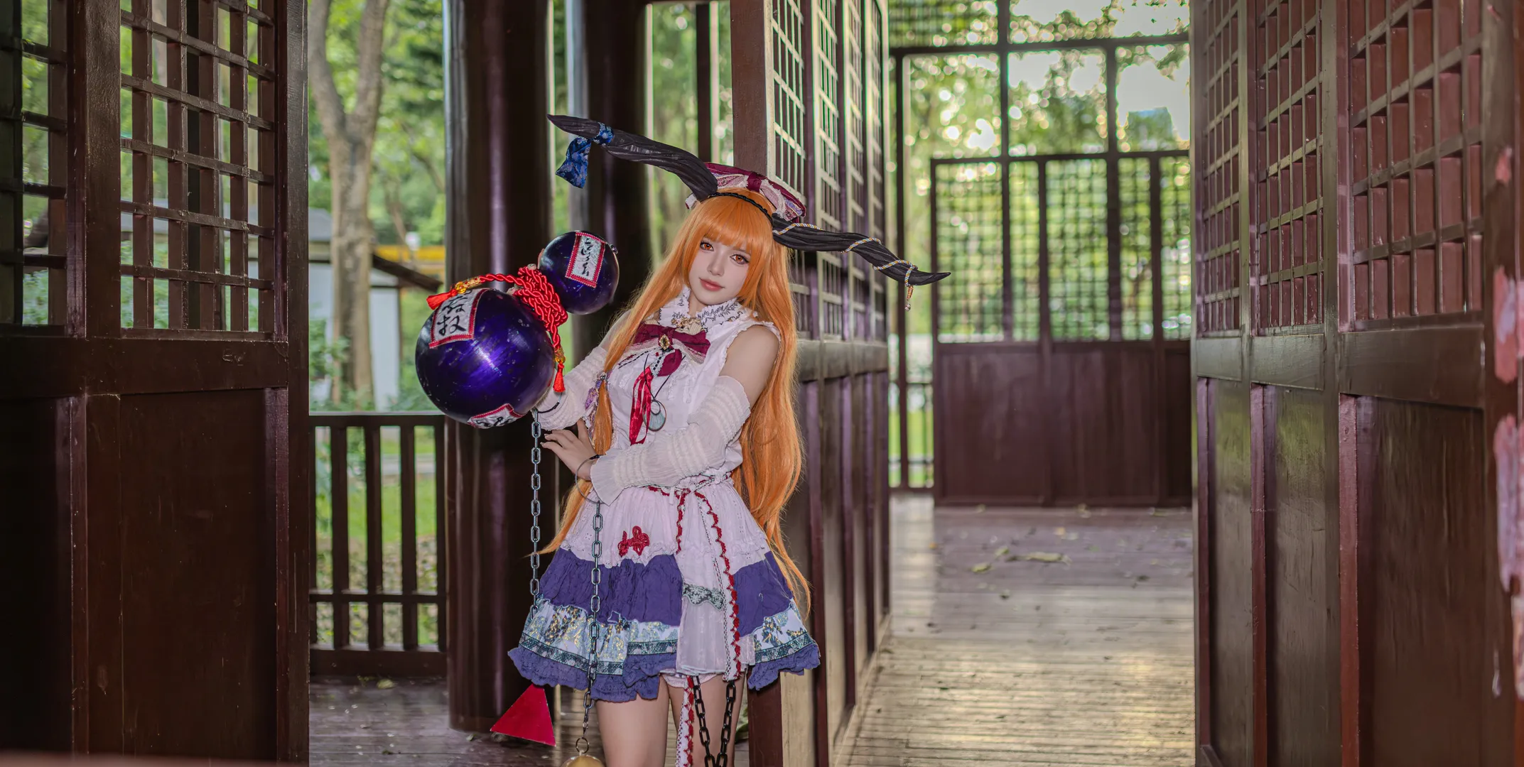 東方Project, 二次元キャラクター, 伊吹萃香コスプレ, コスプレ撮影, ロケーション撮影 - 4枚目