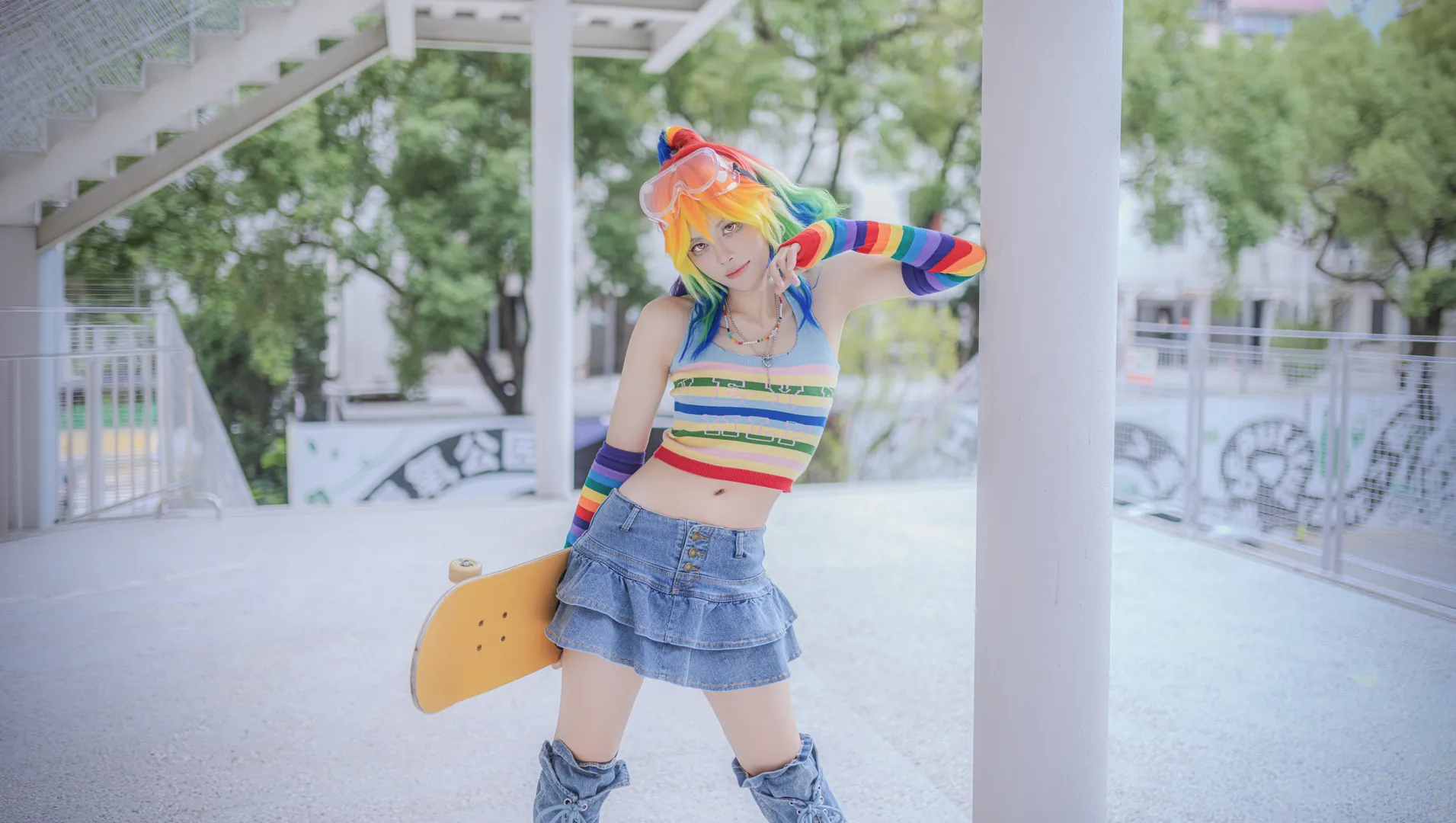 二次元摄影, 小马宝莉, 云宝黛西cos, 拟人cosplay, 滑板少女 - 第1张
