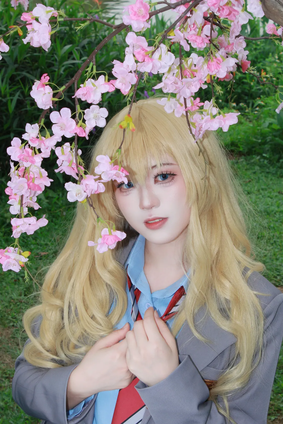 Miyazono Kaori cosplay, Your Lie in April, Violin cosplay, Cherry blossom scene cosplay, School uniform cosplay - Image 6