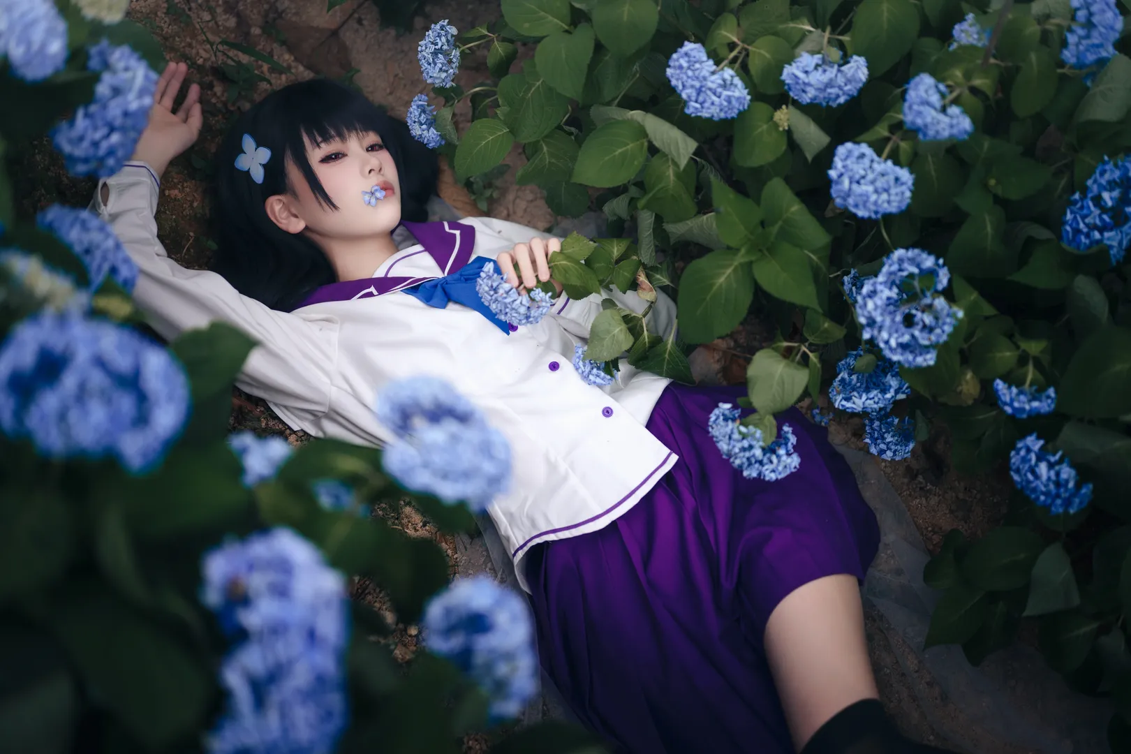Cosplay, 夏日写真, 散华礼弥cos, 僵尸哪有那么萌, 紫阳花 - 第2张