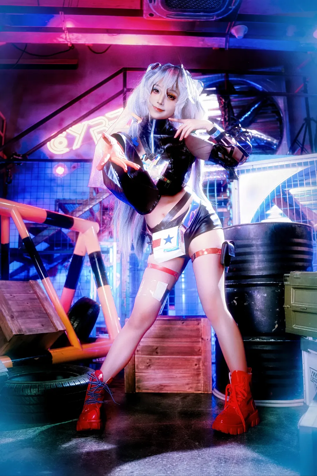 Anime-style photography, Cosplay photoshoot, Zero Zero Zero cosplay, Path to Nowhere, Cyberpunk photography