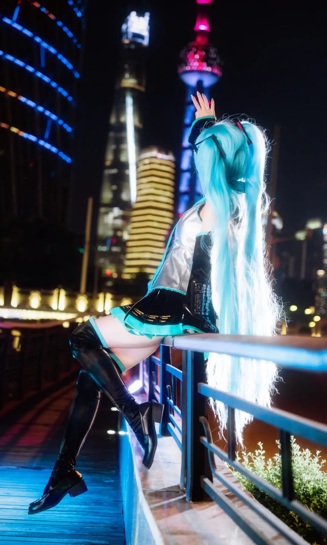 初音ミク コスプレ, 二次元コスプレ, 夜景ポートレート, コスプレ撮影, ボーカロイド - 5枚目