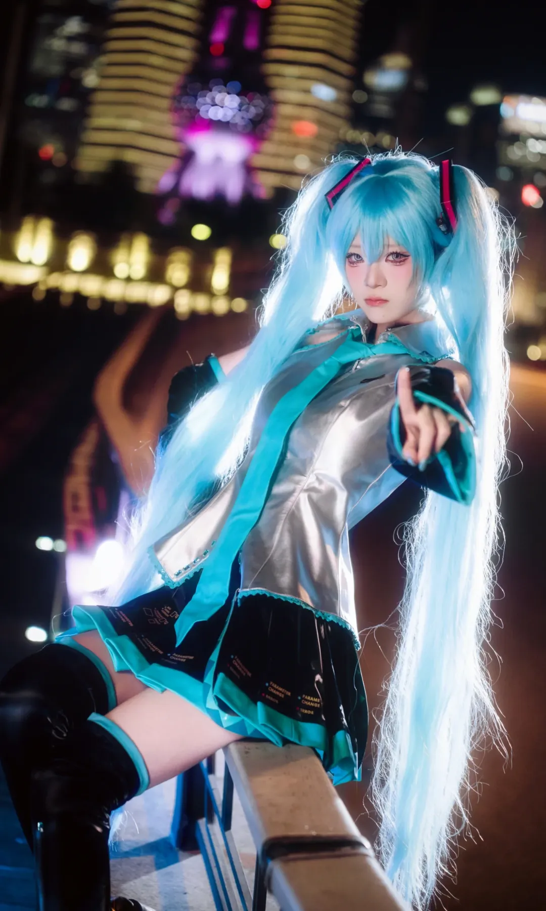 初音ミク コスプレ, 二次元コスプレ, 夜景ポートレート, コスプレ撮影, ボーカロイド - 6枚目