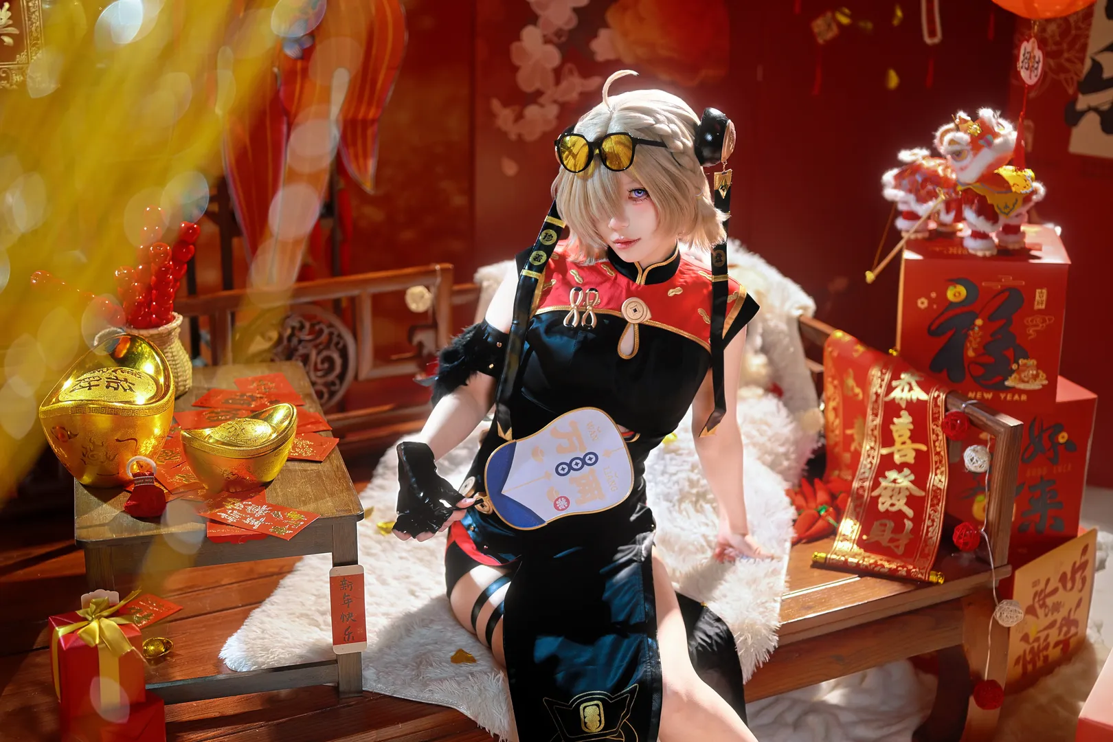 ゼンレスゾーンゼロ, スタジオ撮影, 紅豆 コスプレ, コスプレ撮影, 新年チャイナドレス - 2枚目