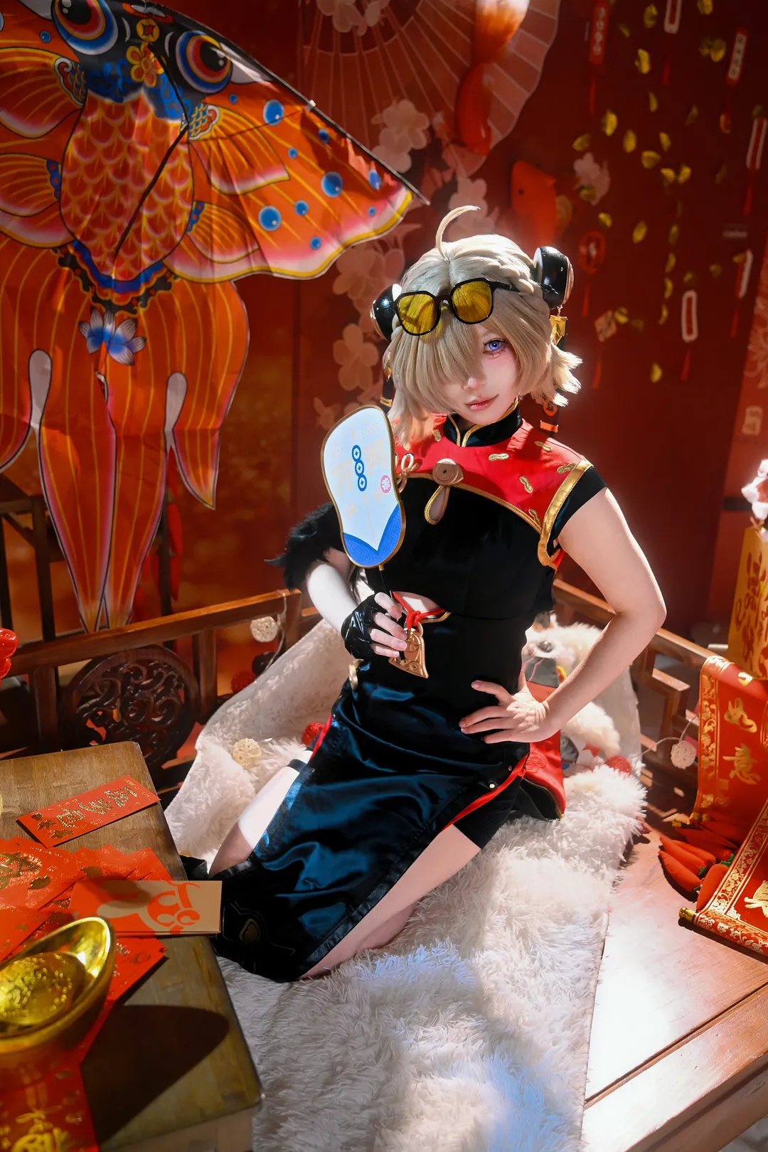 ゼンレスゾーンゼロ, スタジオ撮影, 紅豆 コスプレ, コスプレ撮影, 新年チャイナドレス - 5枚目