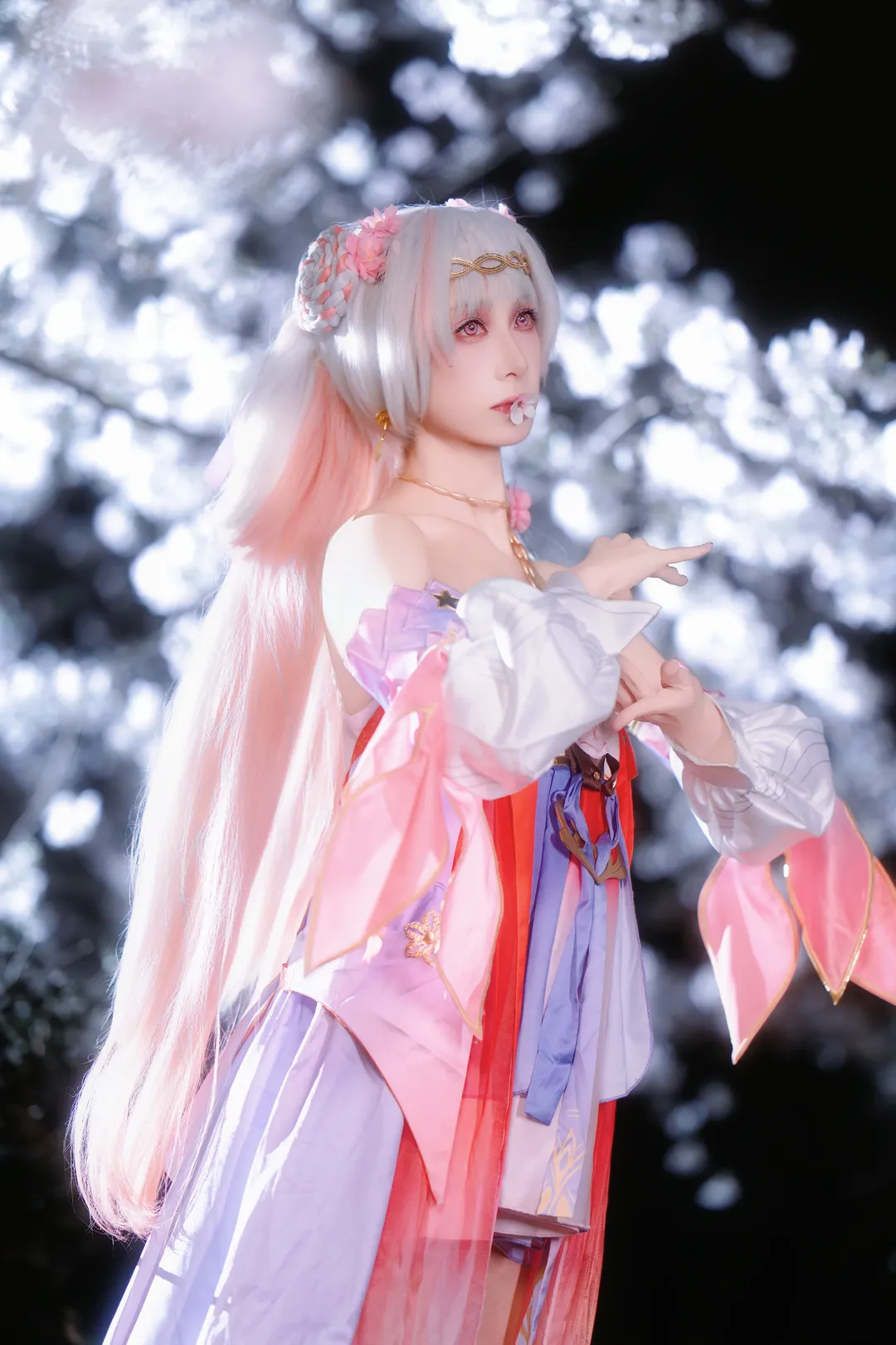鸣潮, 樱花, 夜樱, 今汐cos, 打光