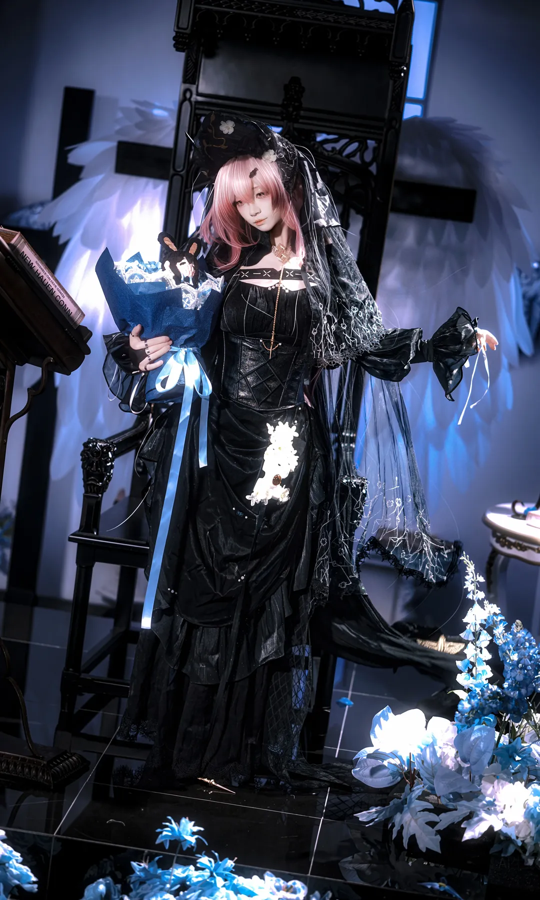 明日方舟, 特蕾西娅cos, cosplay棚拍, 哥特风摄影, 魔王追悼
