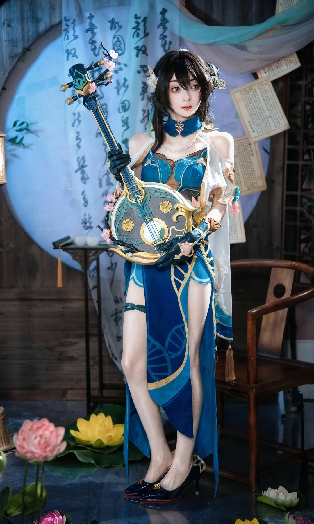 崩壊：スターレイル, スタジオ撮影, ルアン・メェイ コスプレ, 琵琶, 芸術写真 - 3枚目