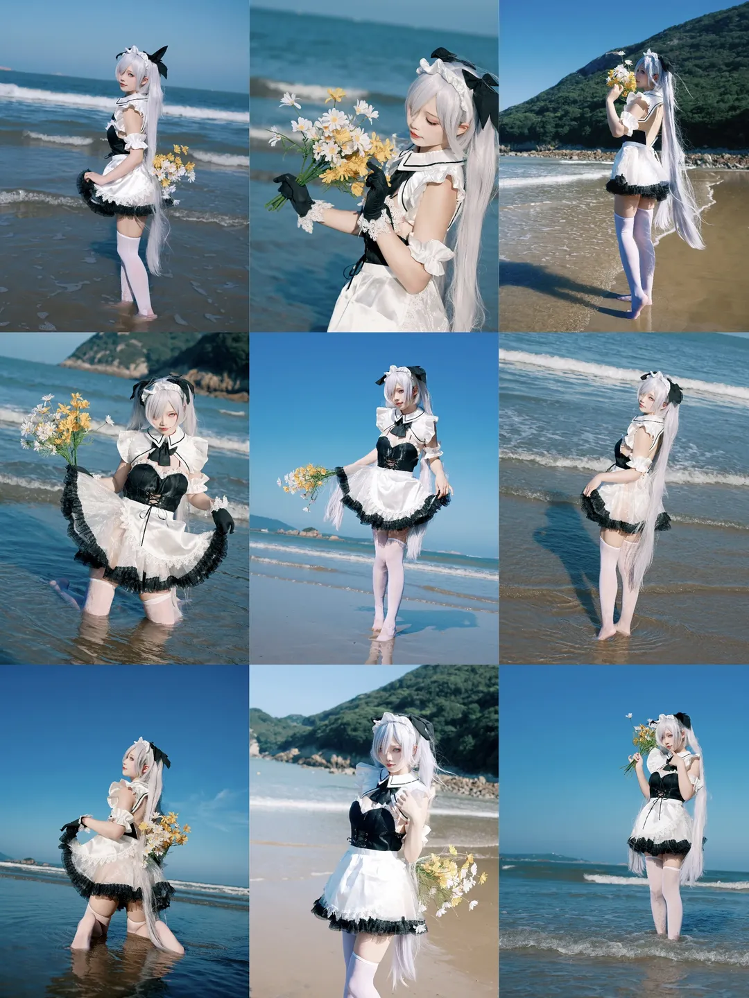 二次元少女, 女仆装, 海边写真, cosplay摄影, 舟山旅拍 - 第1张