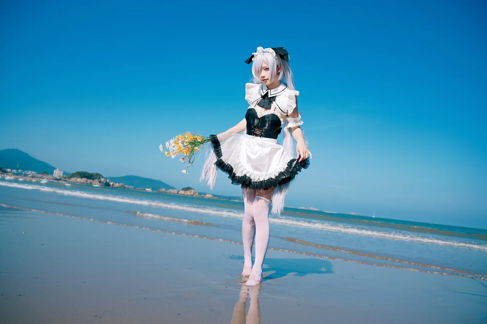 二次元少女, 女仆装, 海边写真, cosplay摄影, 舟山旅拍 - 第7张