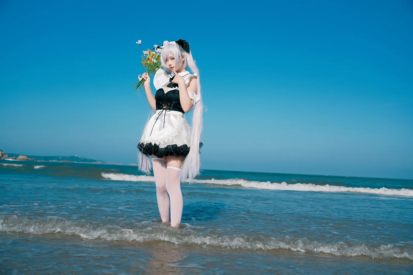 二次元少女, 女仆装, 海边写真, cosplay摄影, 舟山旅拍 - 第9张