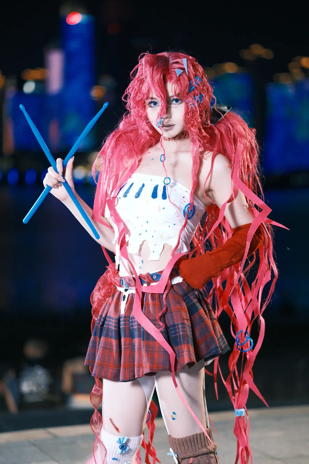 My Little Pony, Anime-style fashion, Cosplay photography, Pinkie Pie cosplay, Night view cosplay