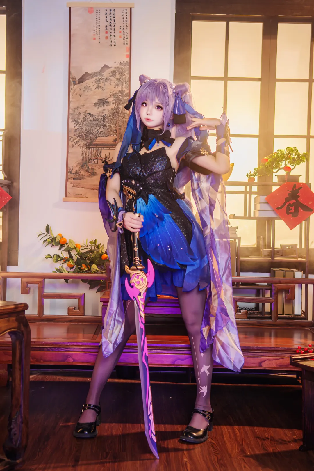 二次元, 原神, cosplay, 拍照姿势, 刻晴cos