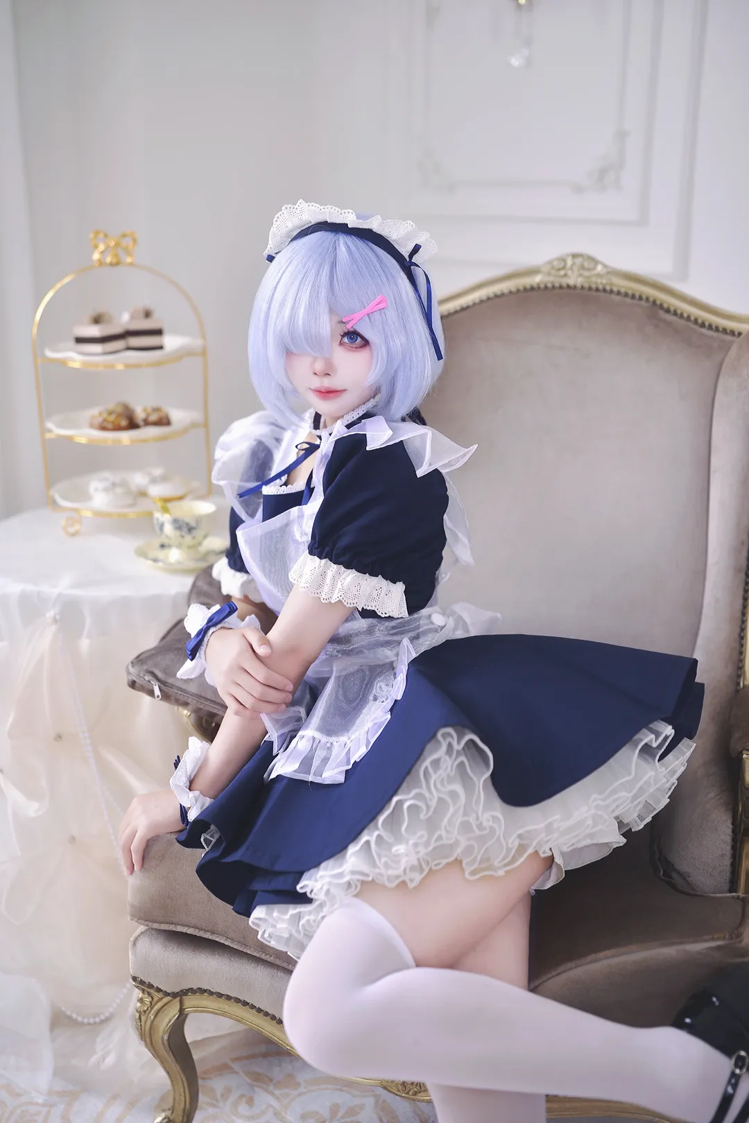 メイド服, レム コスプレ, 写真のポーズ, 二次元コスプレ, Re:ゼロから始める異世界生活 - 2枚目