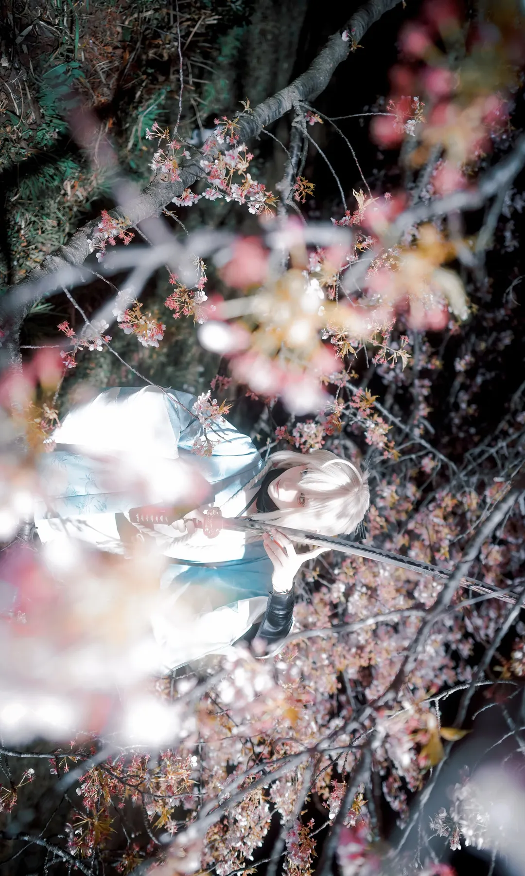 Japanese style, Fate, Okita Souji cosplay, Spring photo shoot, By the field and river - Image 2