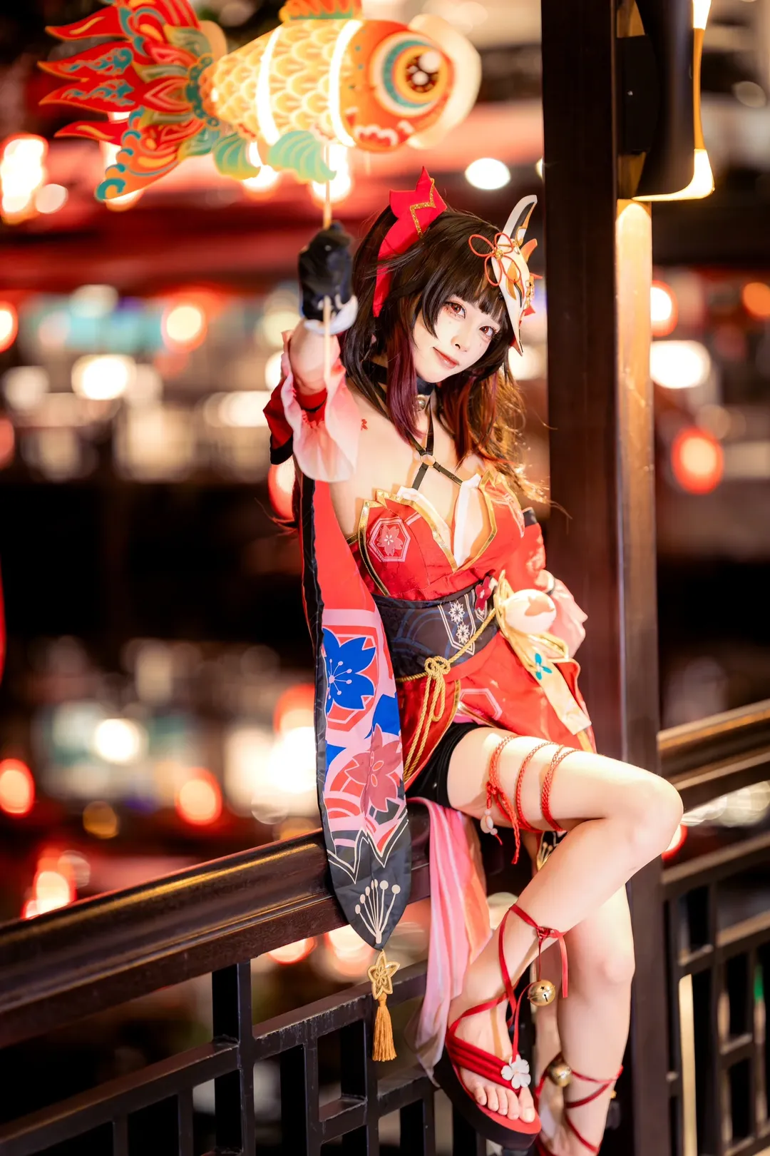 cosplay, 崩坏星穹铁道, 花火cos, 古风长廊, 夜景摄影 - 第2张