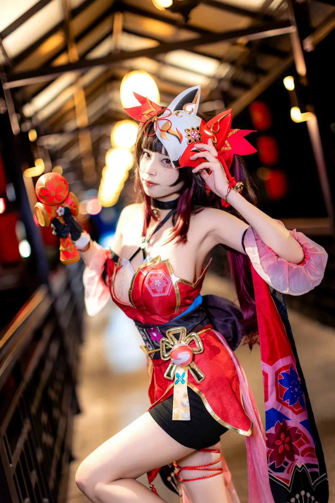 cosplay, 崩坏星穹铁道, 花火cos, 古风长廊, 夜景摄影 - 第5张