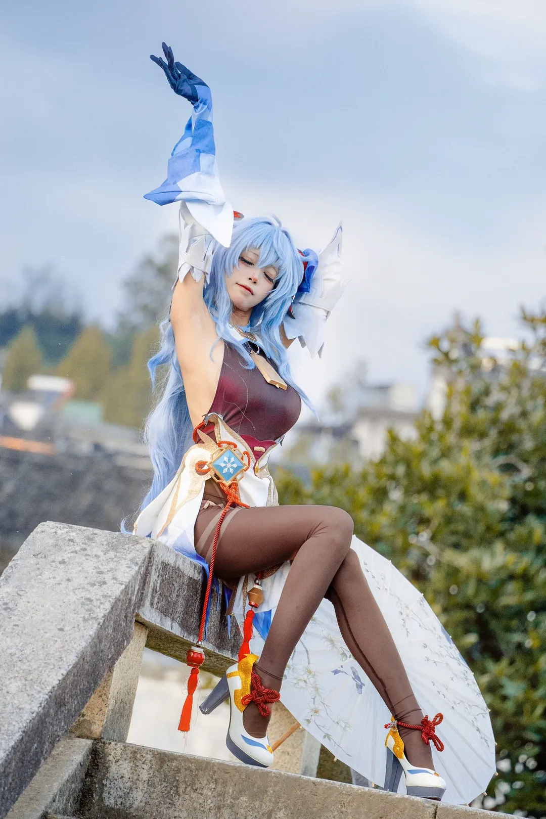 原神, 甘雨cos, 户外写真, 二次元cosplay, 国风摄影 - 第2张
