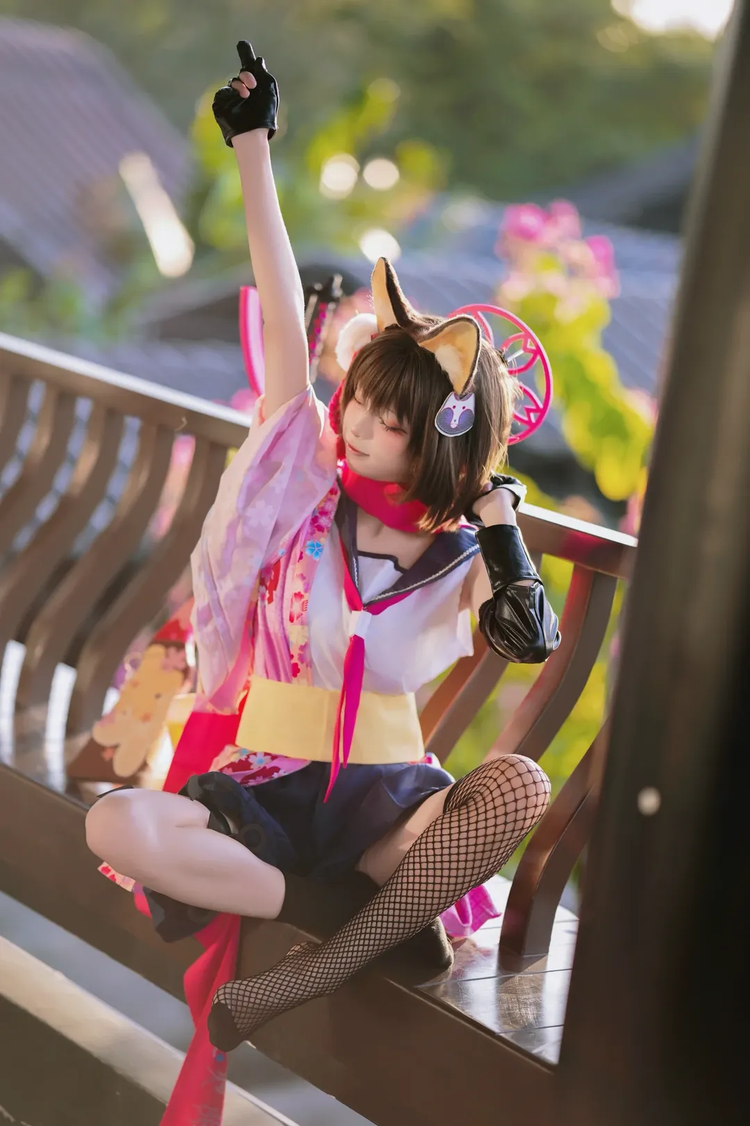 碧蓝档案, 兽耳少女, 和风cosplay, 蔚蓝档案cos, 泉奈cos - 第1张