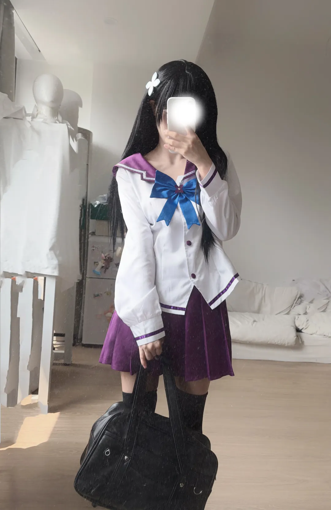 散华礼弥cos, 动漫cosplay, jk制服, 散华礼弥, 绣球花海 - 第3张