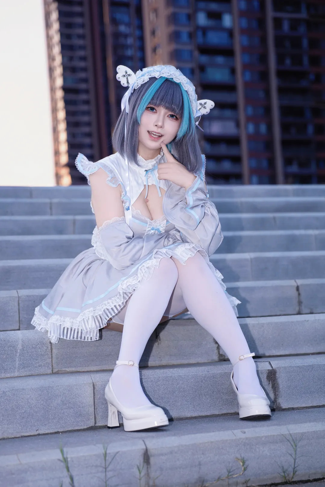 cosplay, 柴郡cos, 碧蓝航线, 女仆装, 肉腿 - 第3张