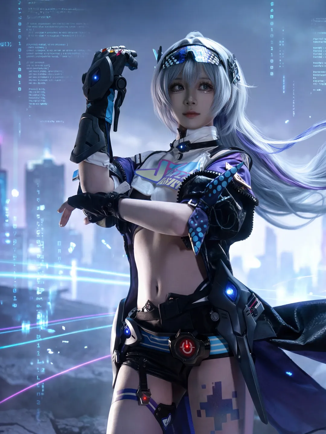 Honkai: Star Rail, Convention photos, Cyber style, Silver Wolf cosplay, Wolf Venerable