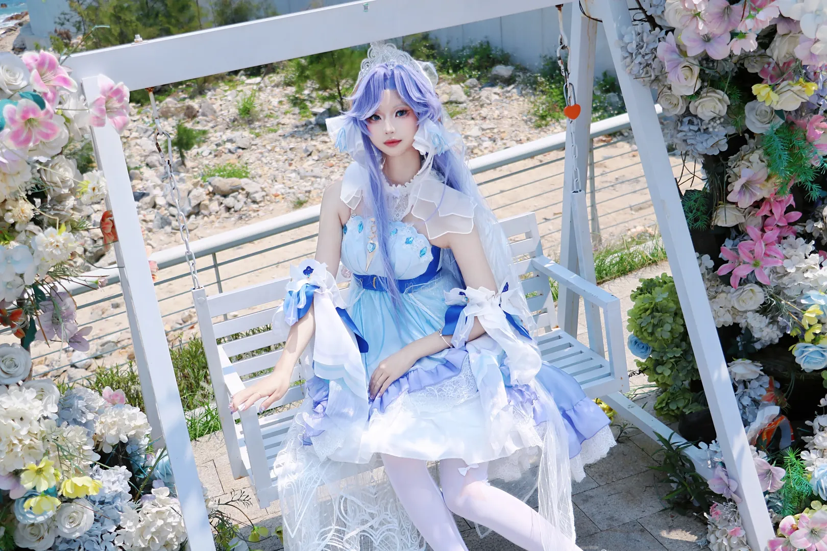 cosplay, 王者荣耀, 大乔cos, 大乔花嫁, 海边外拍 - 第13张