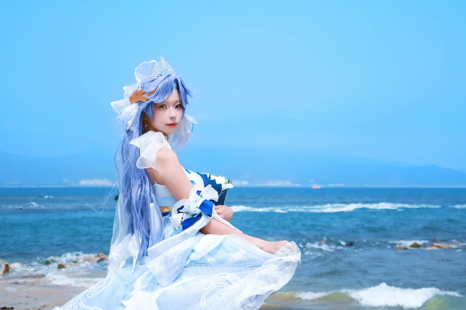 cosplay, 王者荣耀, 大乔cos, 大乔花嫁, 海边外拍 - 第6张