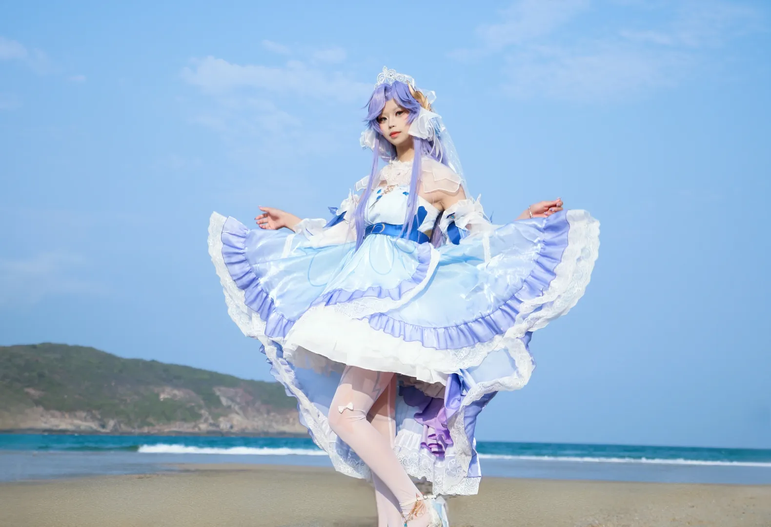 cosplay, 王者荣耀, 大乔cos, 大乔花嫁, 海边外拍 - 第9张