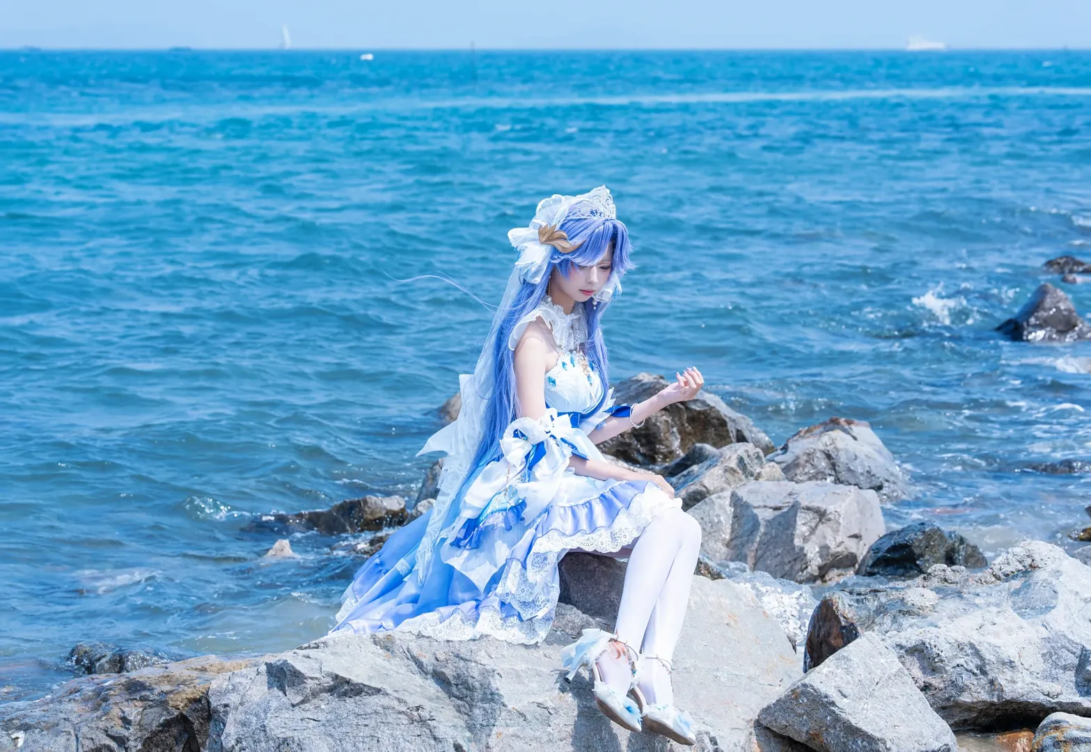 cosplay, 王者荣耀, 大乔cos, 花嫁, 海边外拍 - 第4张