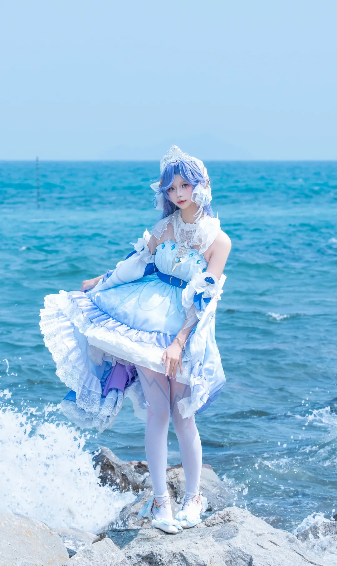 cosplay, 王者荣耀, 大乔cos, 花嫁, 海边外拍