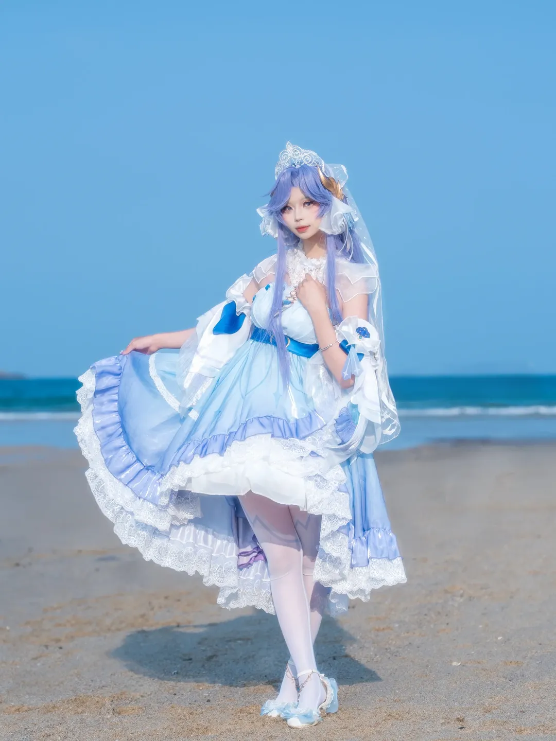 cosplay, 王者荣耀, 大乔cos, 花嫁, 海边外拍 - 第8张