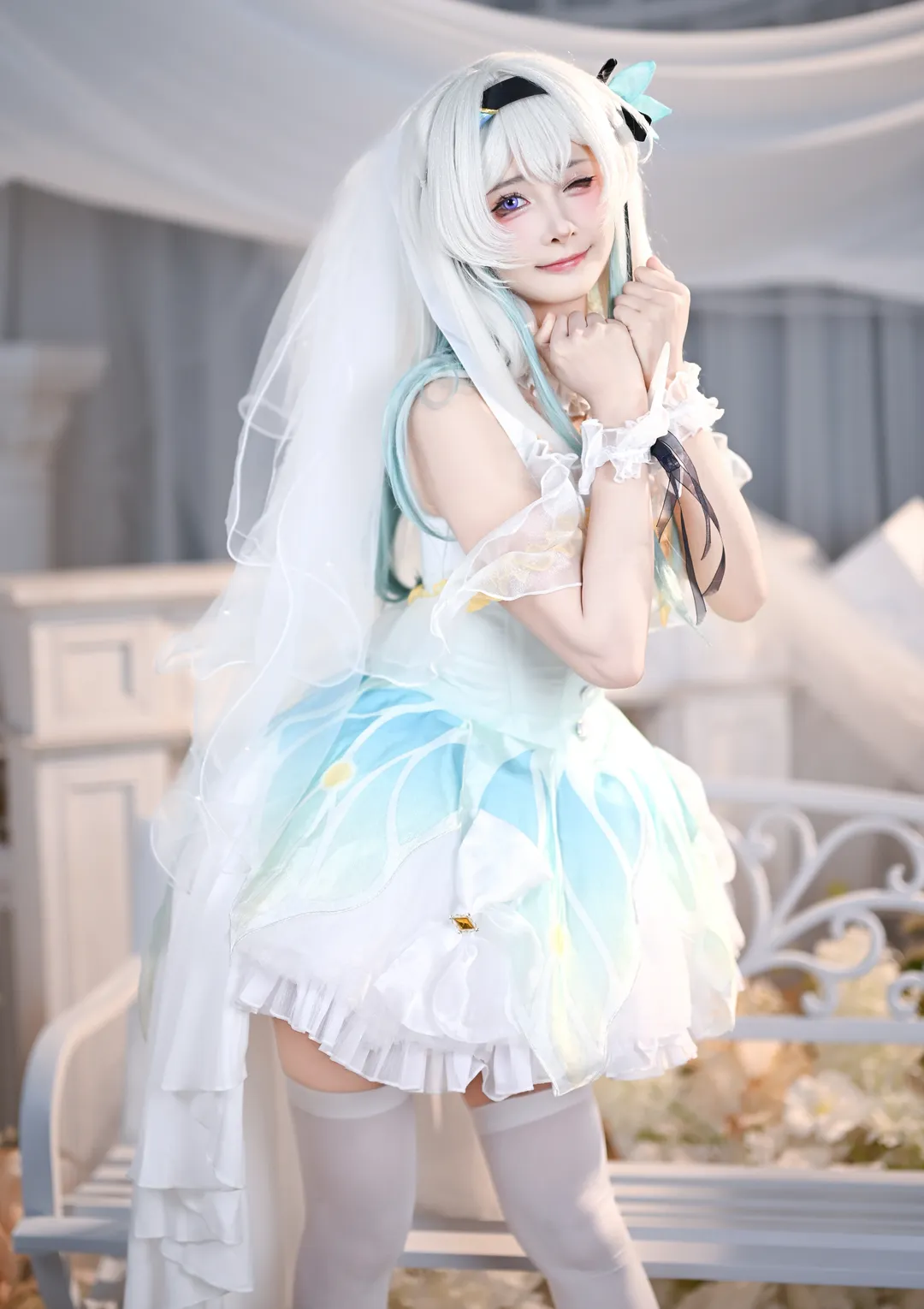 崩坏星穹铁道, 流萤cos, cosplay正片, 花嫁cosplay, 二次元婚纱 - 第1张