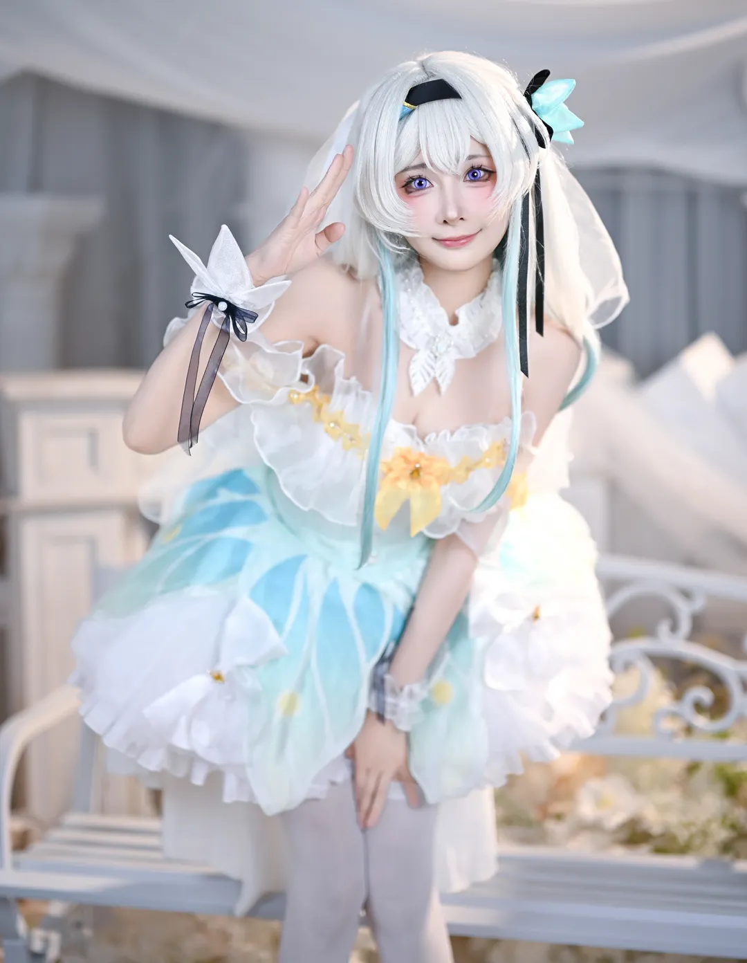 崩坏星穹铁道, 流萤cos, cosplay正片, 花嫁cosplay, 二次元婚纱 - 第3张
