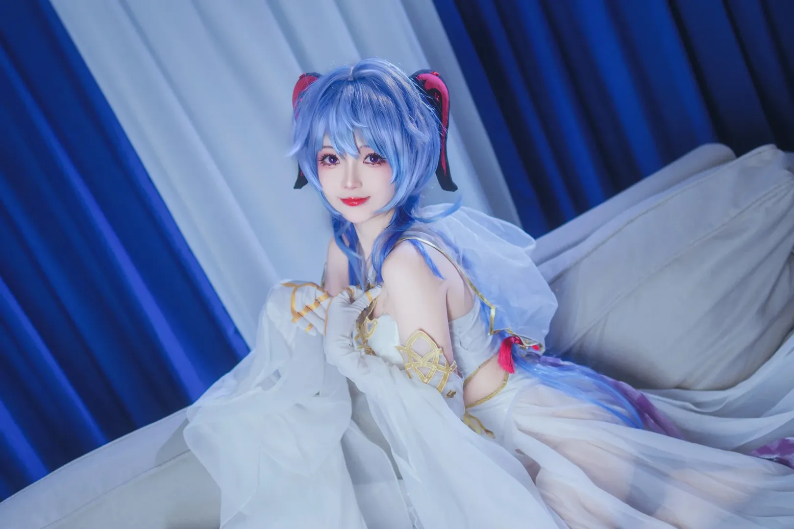 原神, 甘雨cos, 二次元摄影, cosplay分享, 蓝发甜妹 - 第2张