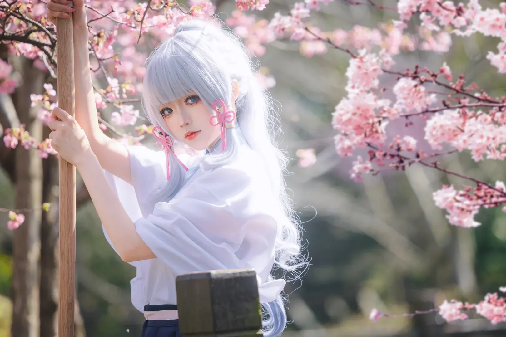 原神, 二次元摄影, 和风, 神里绫华cos, 樱花季 - 第2张