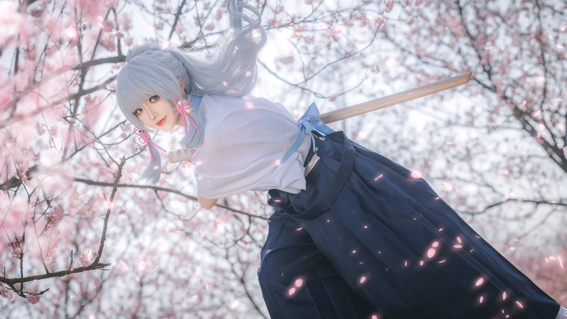 原神, 二次元摄影, 和风, 神里绫华cos, 樱花季