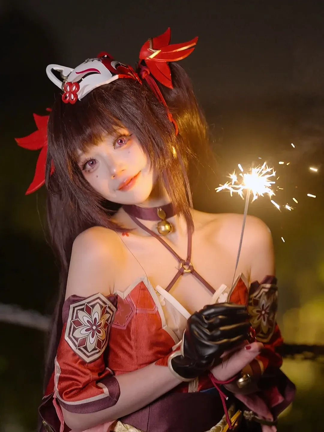 崩坏星穹铁道, 二次元cosplay, 花火cos, 夜景人像, 仙女棒拍照 - 第4张