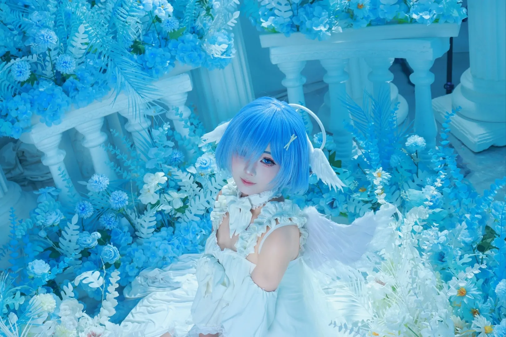 蕾姆cos, 从零开始的异世界, cosplay摄影, 二次元角色扮演, 蓝发天使 - 第1张