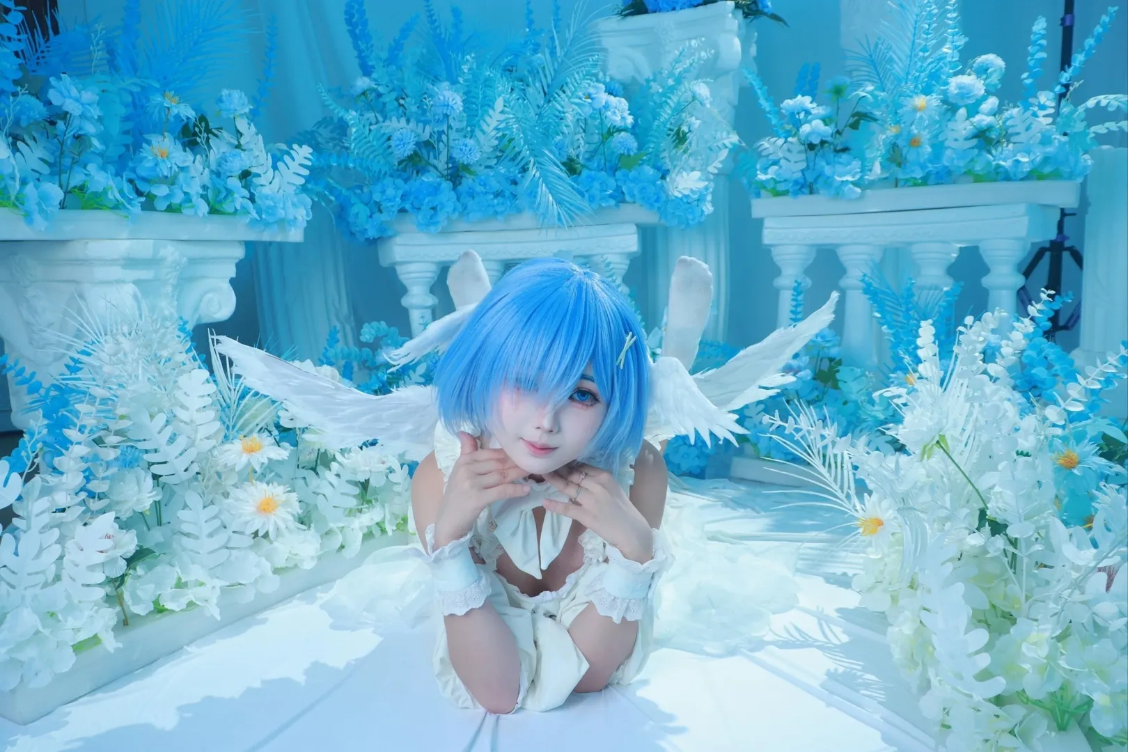 蕾姆cos, 从零开始的异世界, cosplay摄影, 二次元角色扮演, 蓝发天使 - 第3张