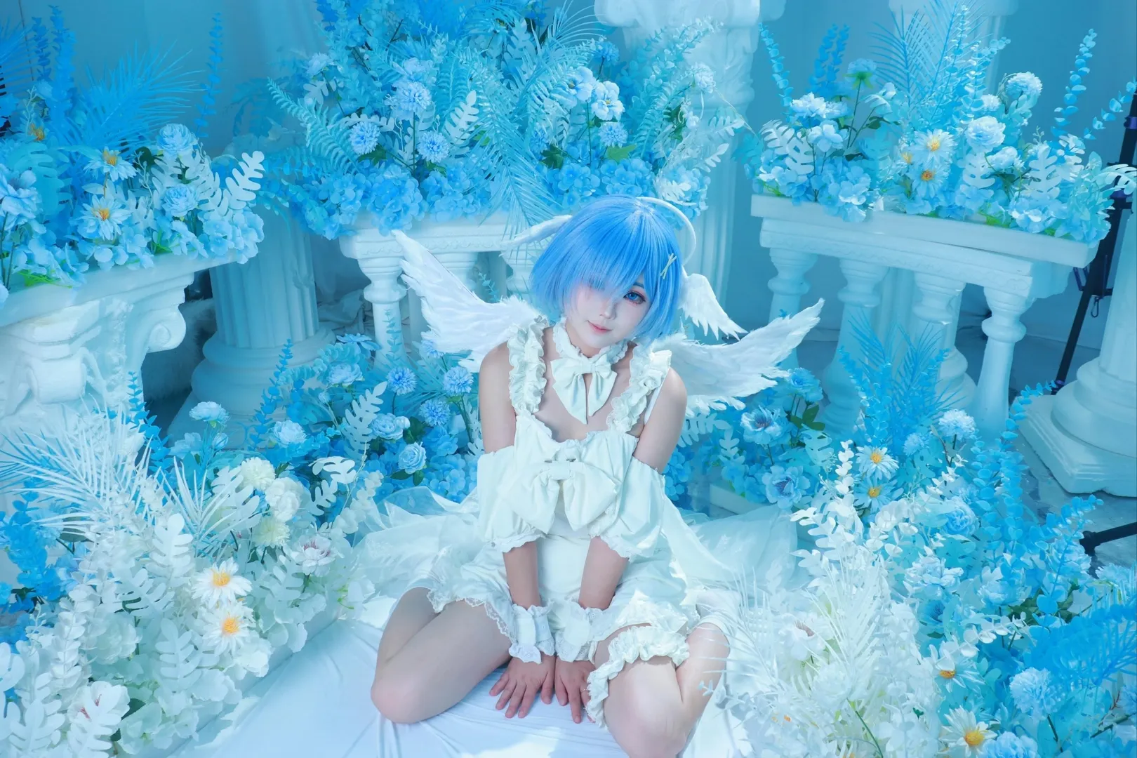 蕾姆cos, 从零开始的异世界, cosplay摄影, 二次元角色扮演, 蓝发天使 - 第4张