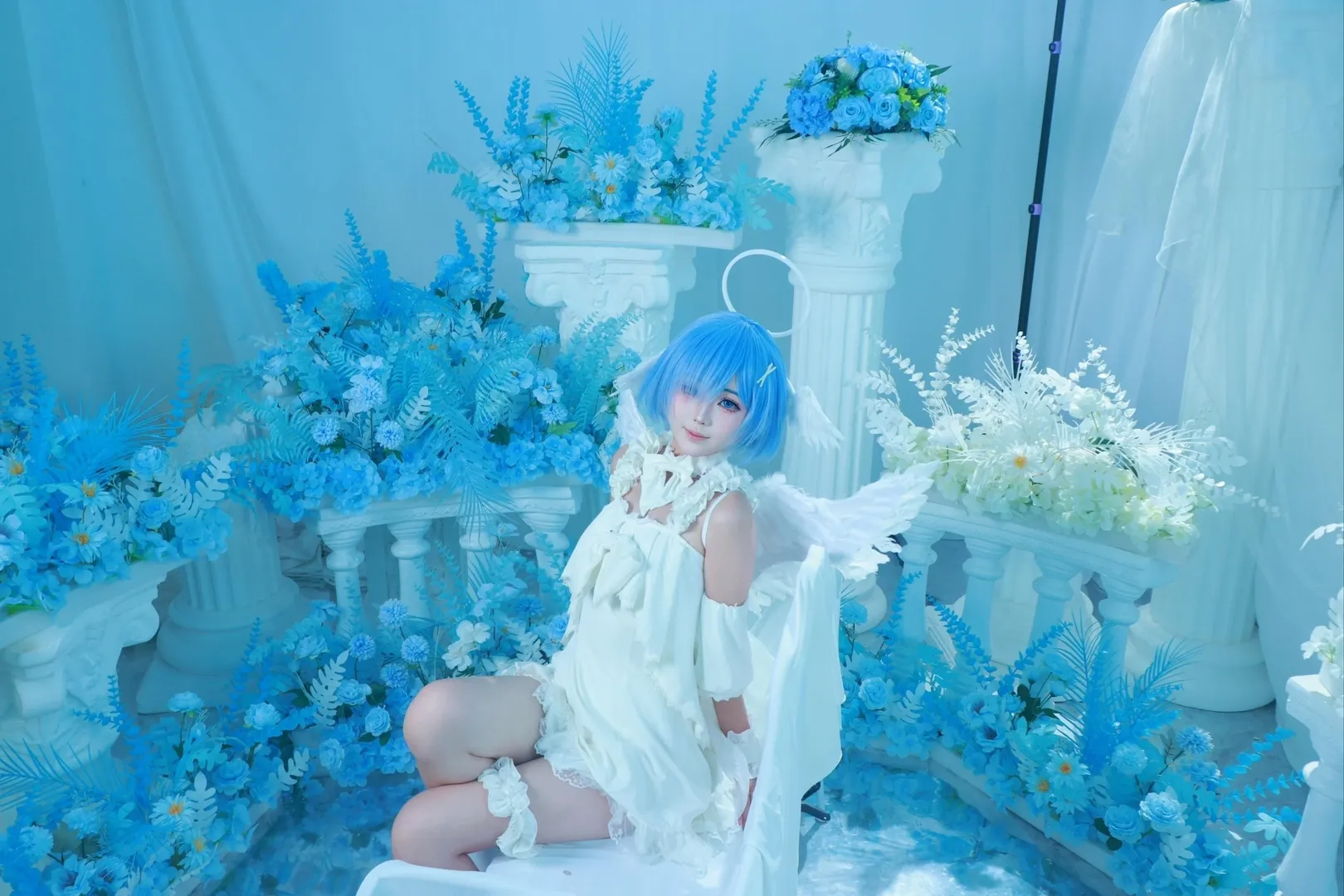 蕾姆cos, 从零开始的异世界, cosplay摄影, 二次元角色扮演, 蓝发天使 - 第5张