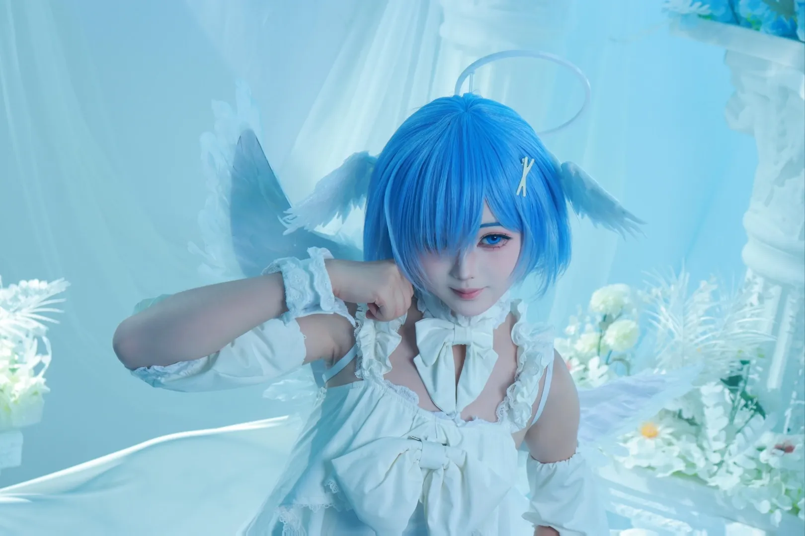 蕾姆cos, 从零开始的异世界, cosplay摄影, 二次元角色扮演, 蓝发天使 - 第7张