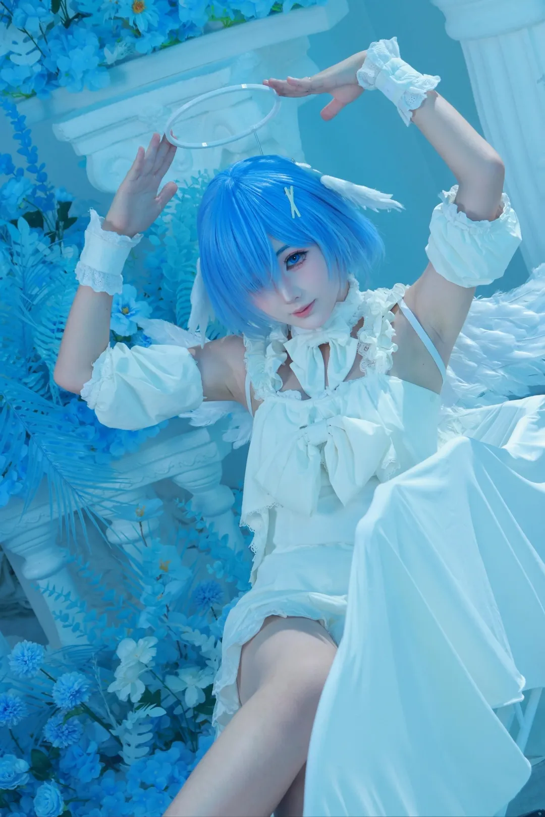 蕾姆cos, 从零开始的异世界, cosplay摄影, 二次元角色扮演, 蓝发天使 - 第8张