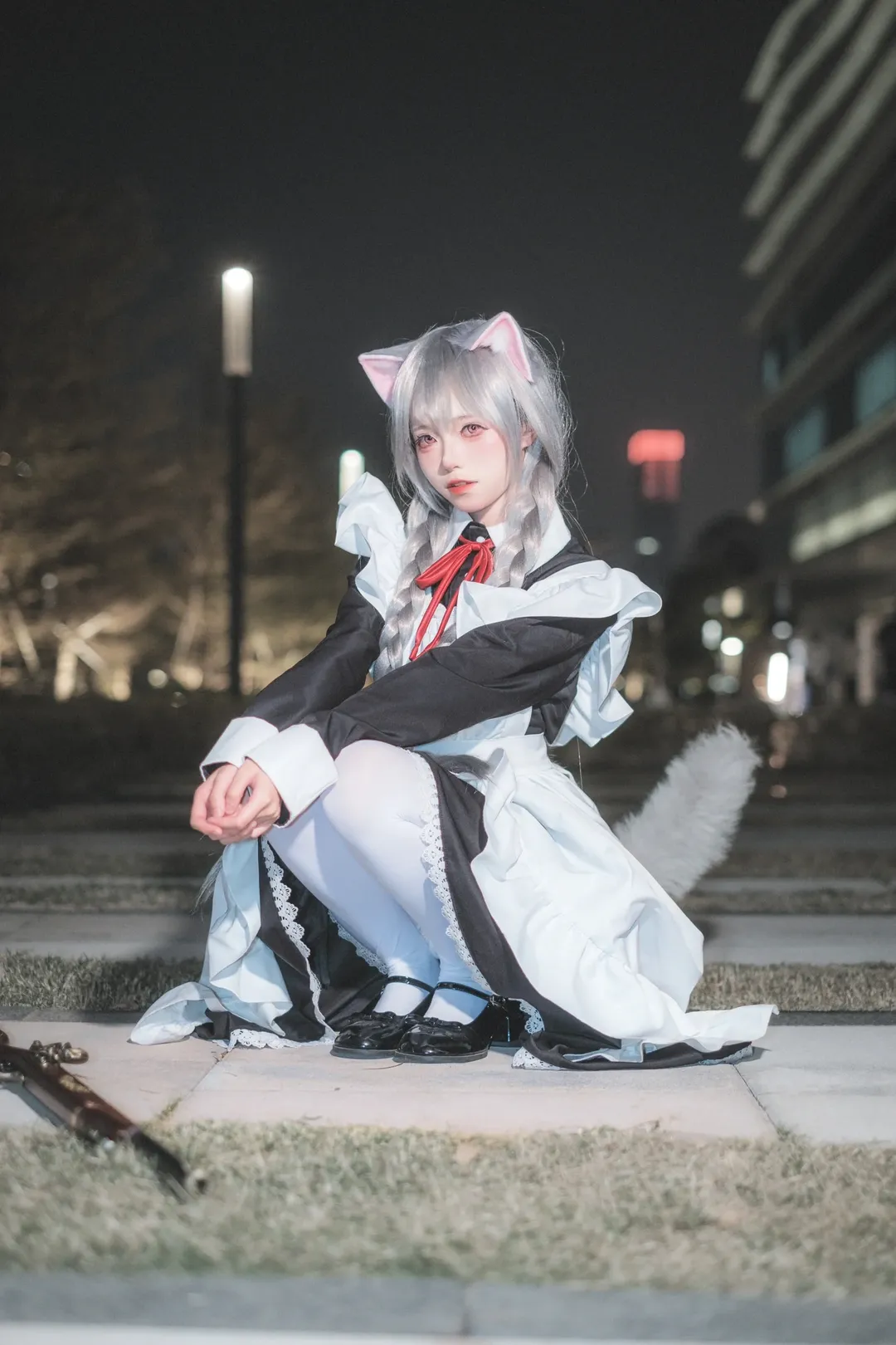 cosplay, 漫展返图, 猫耳, 女仆装, 夜景摄影 - 第1张